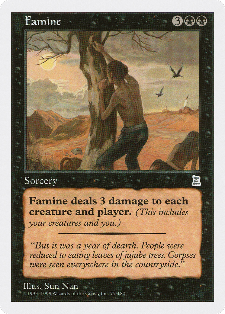 Famine (PTK-075) - Portal Three Kingdoms - Premium MTG Single from Wizards of the Coast - Just $2.42! Shop now at Game Crave Tournament Store