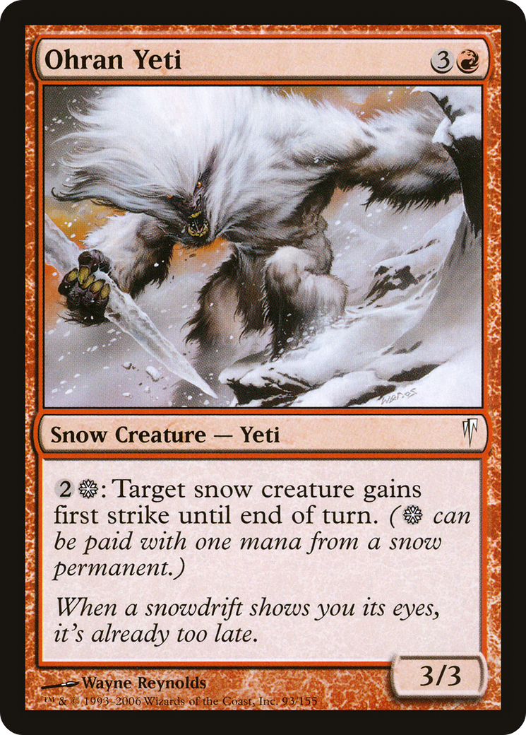Ohran Yeti (CSP-093) - Coldsnap Foil - Premium MTG Single from Wizards of the Coast - Just $0.40! Shop now at Game Crave Tournament Store