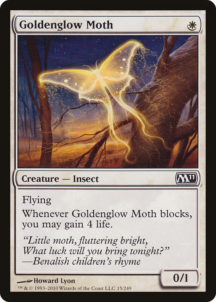 Goldenglow Moth (M11-015) - Magic 2011 Foil - Premium MTG Single from Wizards of the Coast - Just $0.26! Shop now at Game Crave Tournament Store