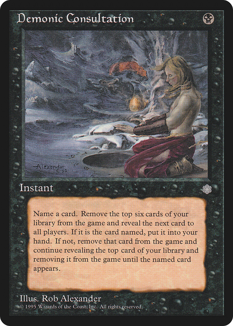 Demonic Consultation (ICE-121) - Ice Age - Premium MTG Single from Wizards of the Coast - Just $11.22! Shop now at Game Crave Tournament Store