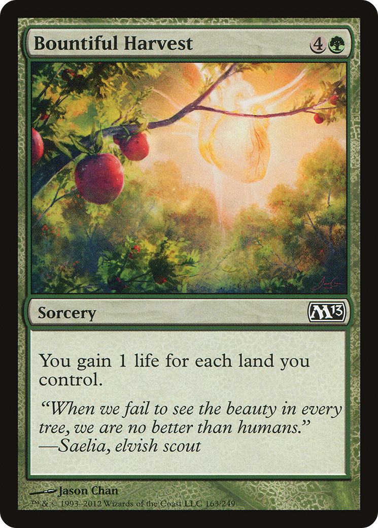 Bountiful Harvest (M13-163) - Magic 2013 Foil - Premium MTG Single from Wizards of the Coast - Just $0.25! Shop now at Game Crave Tournament Store
