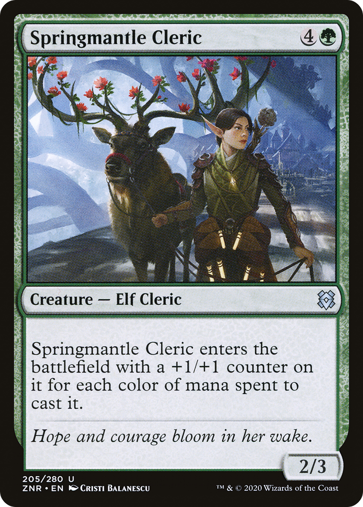 Springmantle Cleric (ZNR-205) - Zendikar Rising - Premium MTG Single from Wizards of the Coast - Just $0.08! Shop now at Game Crave Tournament Store