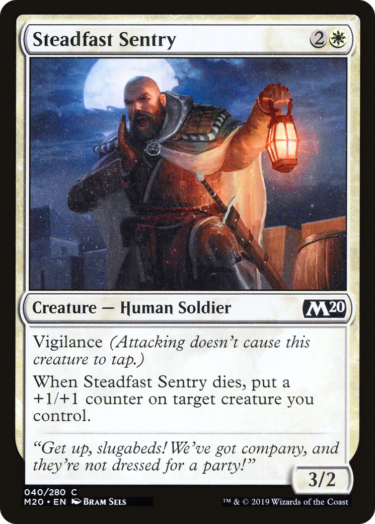 Steadfast Sentry (M20-040) - Core Set 2020 - Premium MTG Single from Wizards of the Coast - Just $0.25! Shop now at Game Crave Tournament Store