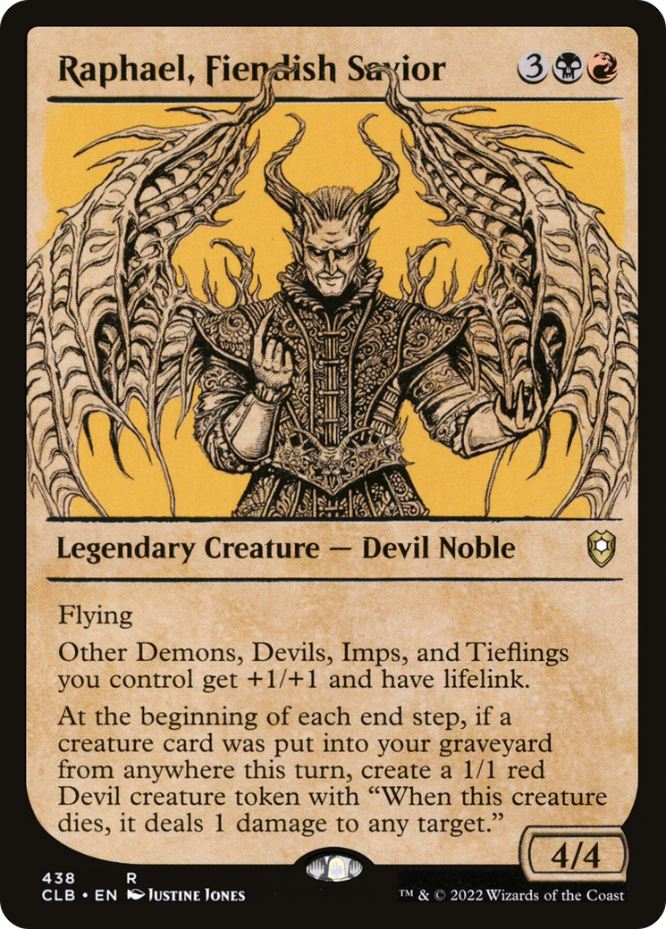 Raphael, Fiendish Savior (CLB-438) - Commander Legends: Battle for Baldur's Gate: (Showcase) - Premium MTG Single from Wizards of the Coast - Just $0.25! Shop now at Game Crave Tournament Store
