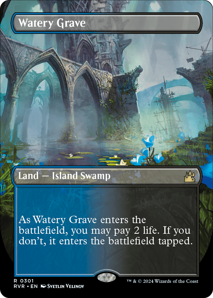 Watery Grave (RVR-301) - Ravnica Remastered (Borderless) Foil - Premium MTG Single from Wizards of the Coast - Just $8.90! Shop now at Game Crave Tournament Store