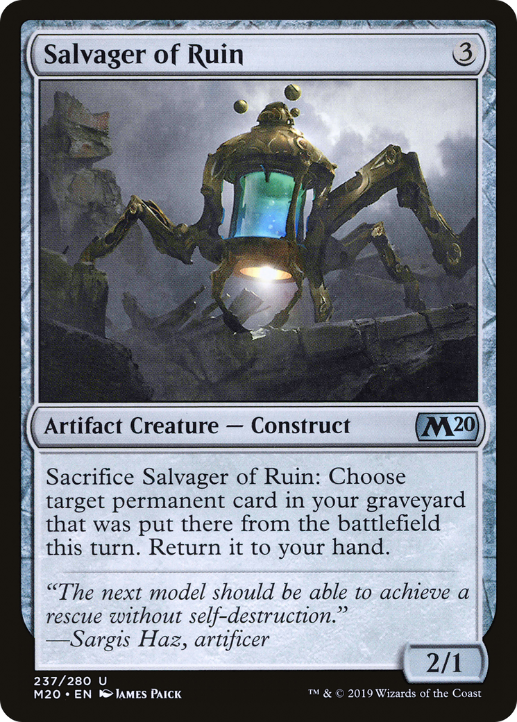 Salvager of Ruin (M20-237) - Core Set 2020 - Premium MTG Single from Wizards of the Coast - Just $0.08! Shop now at Game Crave Tournament Store