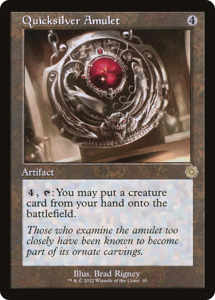 Quicksilver Amulet (BRR-045) - The Brothers' War Retro Artifacts Foil - Premium MTG Single from Wizards of the Coast - Just $0.52! Shop now at Game Crave Tournament Store
