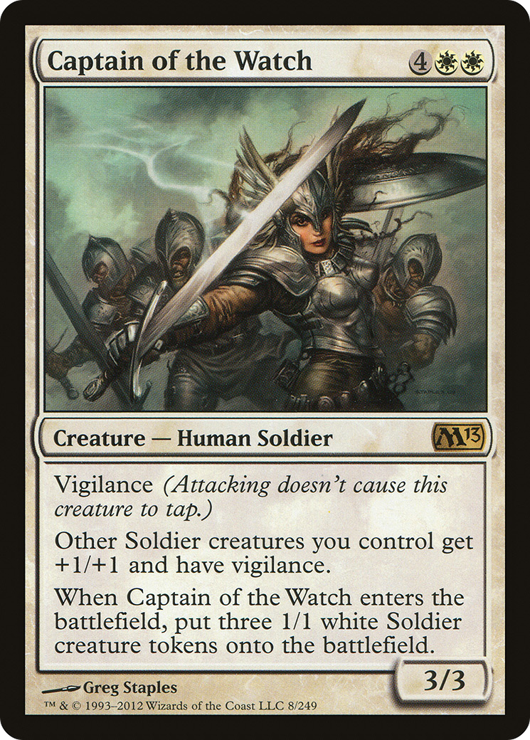 Captain of the Watch (M13-008) - Magic 2013 Foil - Premium MTG Single from Wizards of the Coast - Just $1.68! Shop now at Game Crave Tournament Store