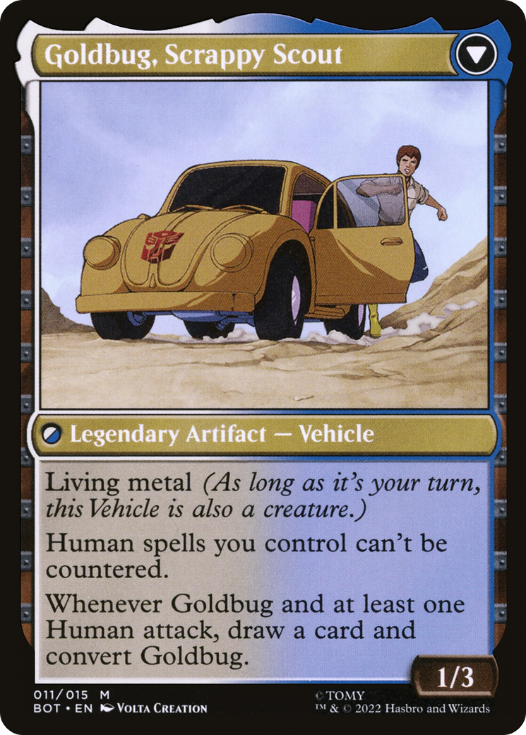 Goldbug, Humanity's Ally // Goldbug, Scrappy Scout (BOT-011) - Transformers: (convertdfc) - Premium MTG Single from Wizards of the Coast - Just $0.22! Shop now at Game Crave Tournament Store