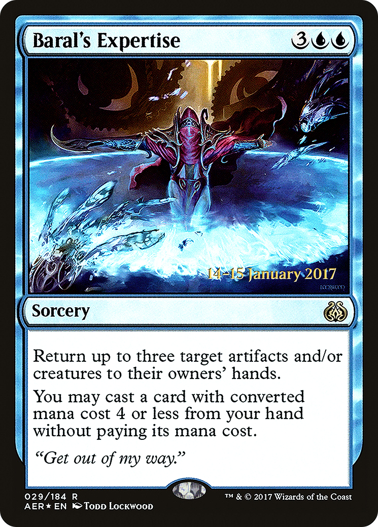 Baral's Expertise (PAER-29S) - Aether Revolt Promos Foil - Premium MTG Single from Wizards of the Coast - Just $0.56! Shop now at Game Crave Tournament Store