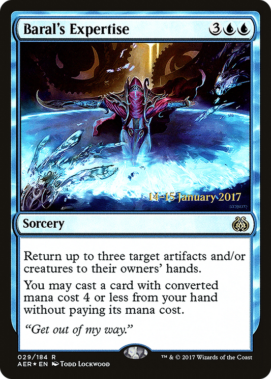 Baral's Expertise (PAER-29S) - Aether Revolt Promos Foil - Premium MTG Single from Wizards of the Coast - Just $0.56! Shop now at Game Crave Tournament Store
