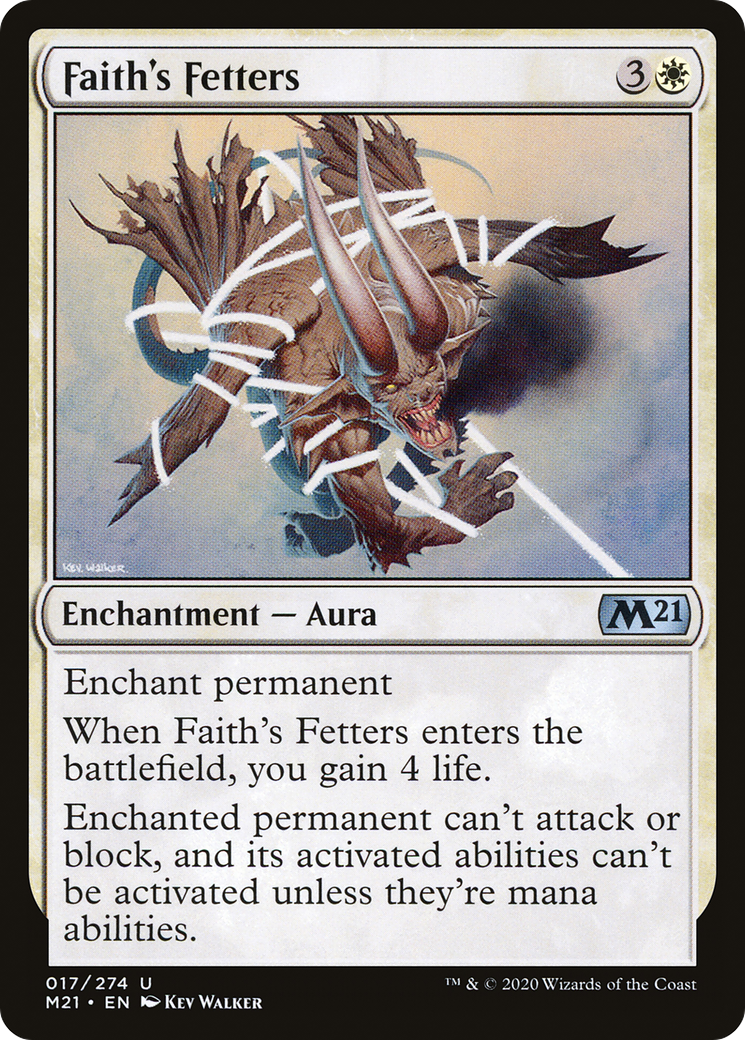 Faith's Fetters (M21-017) - Core Set 2021 Foil - Premium MTG Single from Wizards of the Coast - Just $0.08! Shop now at Game Crave Tournament Store