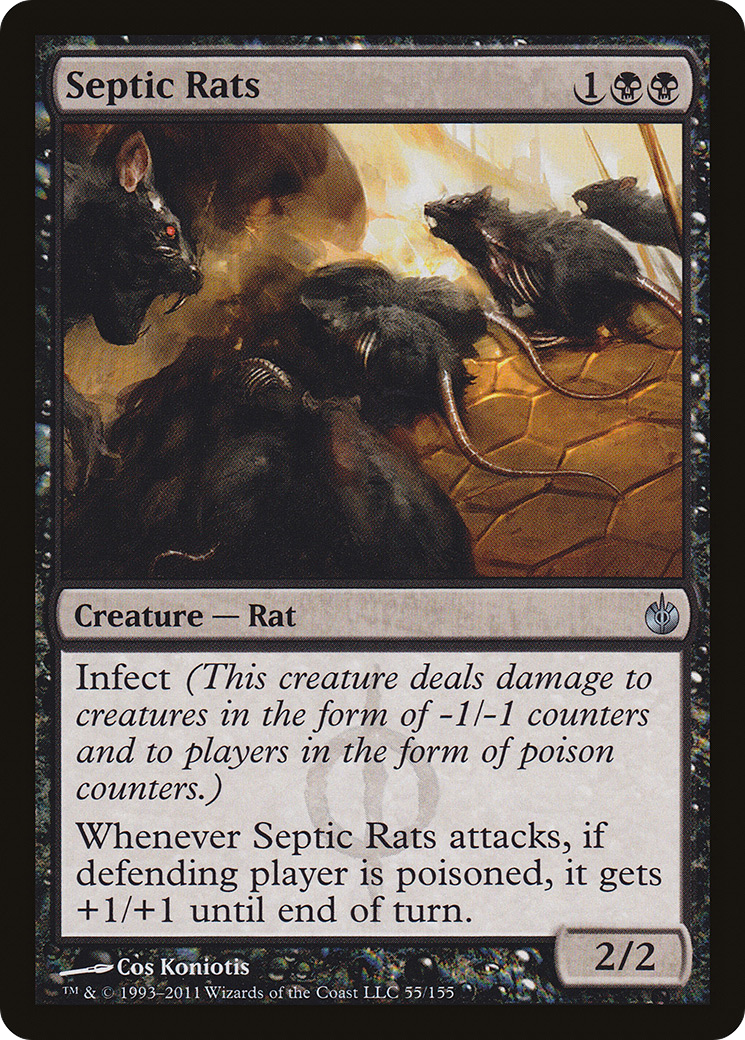 Septic Rats (MBS-055) - Mirrodin Besieged - Premium MTG Single from Wizards of the Coast - Just $0.15! Shop now at Game Crave Tournament Store