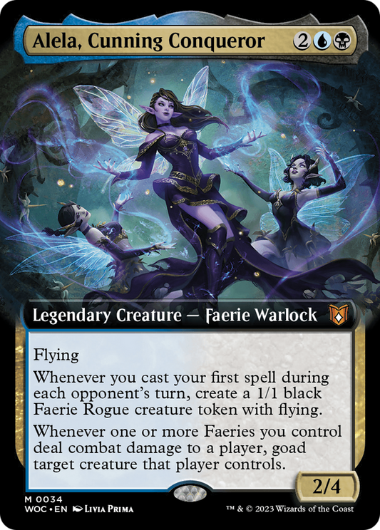 Alela, Cunning Conqueror (WOC-034) - Wilds of Eldraine Commander: (Extended Art) - Premium MTG Single from Wizards of the Coast - Just $2.72! Shop now at Game Crave Tournament Store