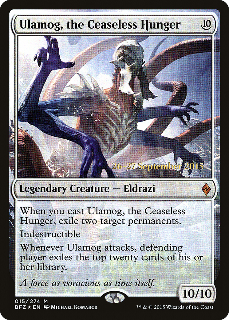 Ulamog, the Ceaseless Hunger (PBFZ-15S) - Battle for Zendikar Promos Foil - Premium MTG Single from Wizards of the Coast - Just $18.70! Shop now at Game Crave Tournament Store