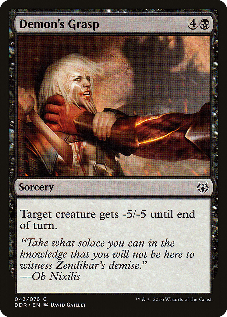 Demon's Grasp (DDR-043) - Duel Decks: Nissa vs. Ob Nixilis - Premium MTG Single from Wizards of the Coast - Just $0.25! Shop now at Game Crave Tournament Store