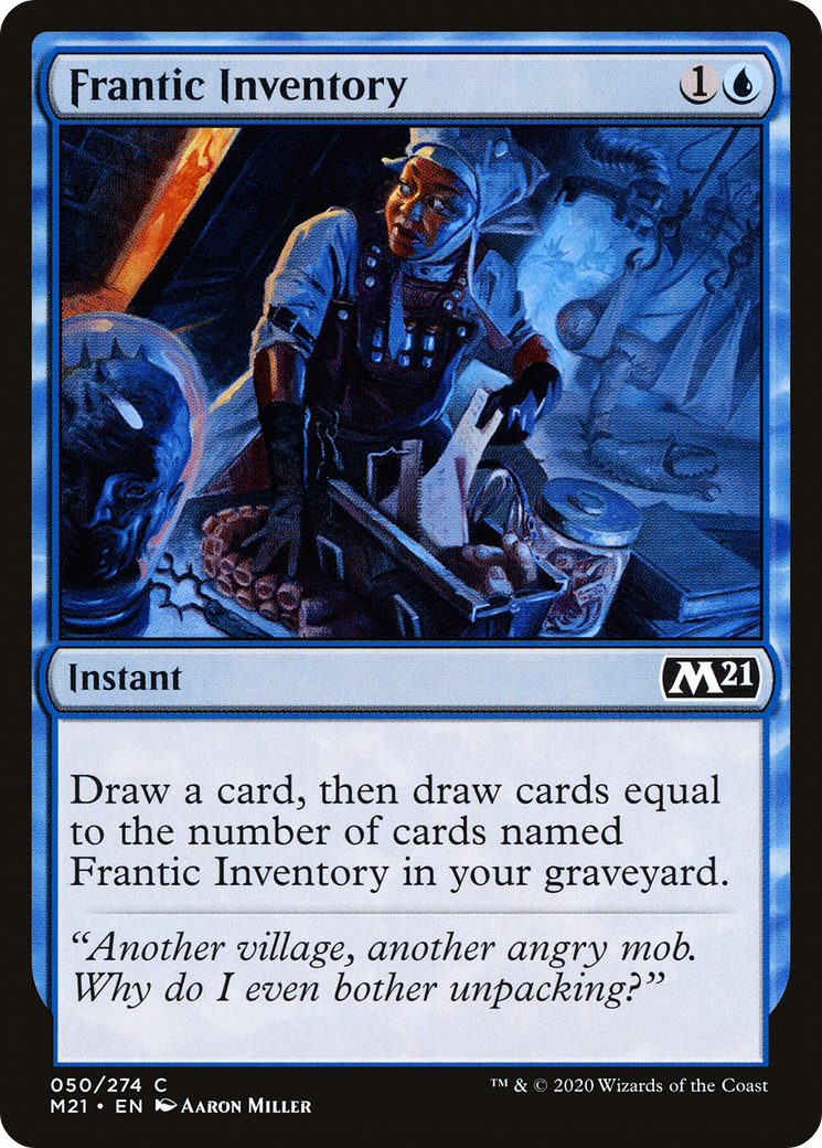 Frantic Inventory (M21-050) - Core Set 2021 Foil - Premium MTG Single from Wizards of the Coast - Just $0.08! Shop now at Game Crave Tournament Store
