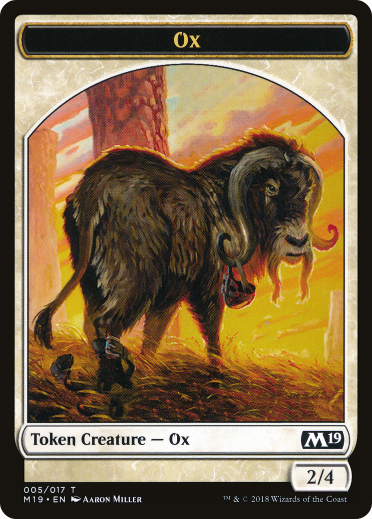 Ox (TM19-005) - Core Set 2019 Tokens - Premium MTG Single from Wizards of the Coast - Just $0.08! Shop now at Game Crave Tournament Store