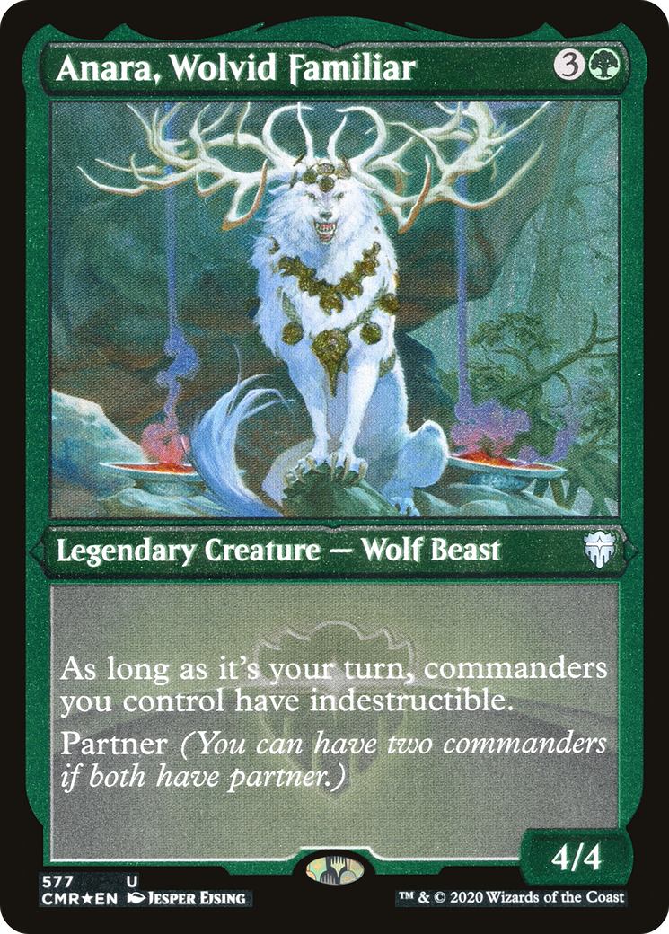 Anara, Wolvid Familiar (CMR-577) - Commander Legends Etched Foil - Premium MTG Single from Wizards of the Coast - Just $1.73! Shop now at Game Crave Tournament Store
