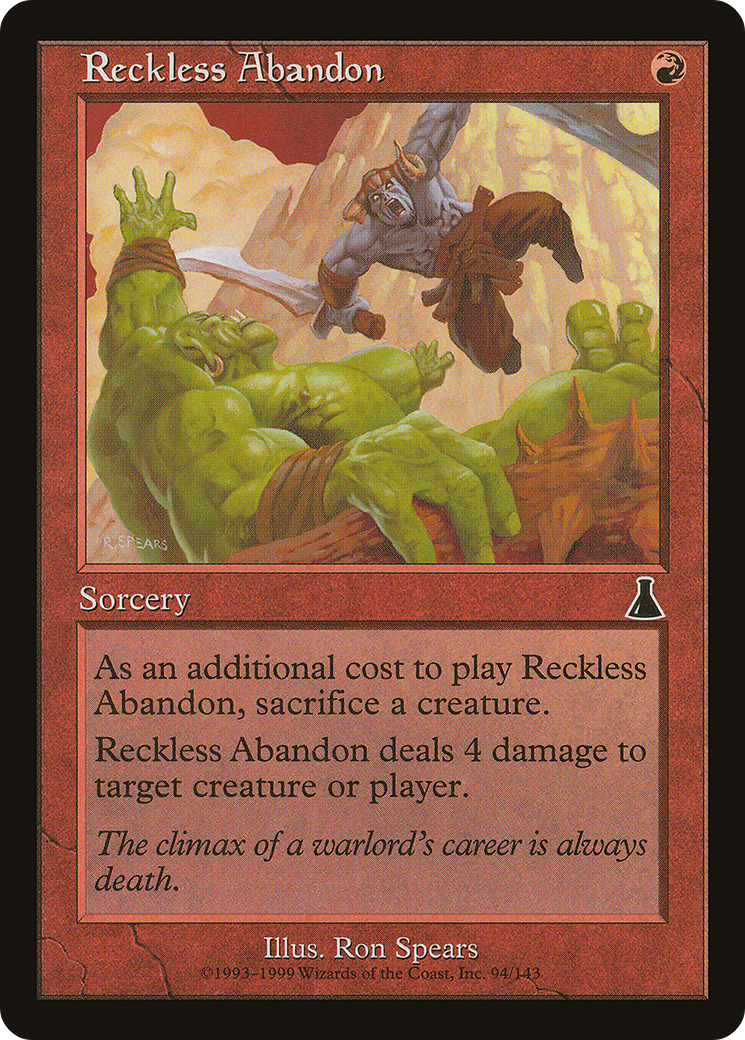 Reckless Abandon (UDS-094) - Urza's Destiny Foil - Premium MTG Single from Wizards of the Coast - Just $1.36! Shop now at Game Crave Tournament Store