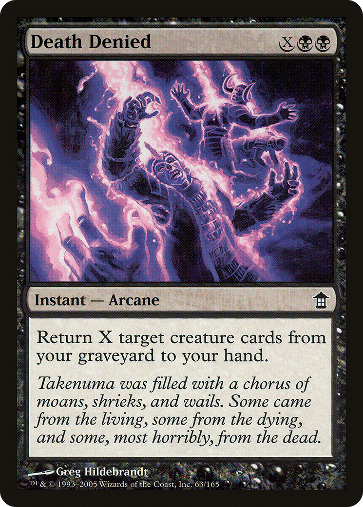 Death Denied (SOK-063) - Saviors of Kamigawa Foil - Premium MTG Single from Wizards of the Coast - Just $0.48! Shop now at Game Crave Tournament Store
