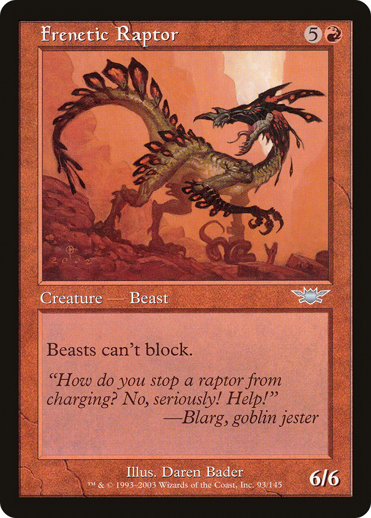Frenetic Raptor (LGN-093) - Legions - Premium MTG Single from Wizards of the Coast - Just $0.08! Shop now at Game Crave Tournament Store