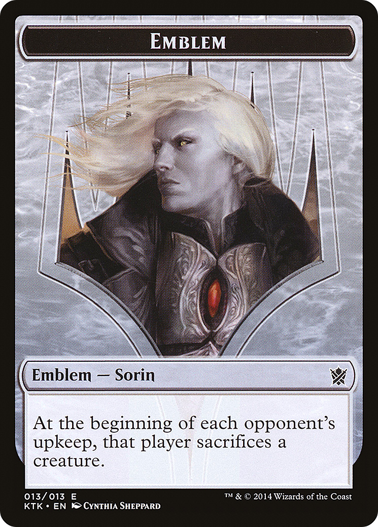 Sorin, Solemn Visitor Emblem (TKTK-013) - Khans of Tarkir Tokens - Premium MTG Single from Wizards of the Coast - Just $0.10! Shop now at Game Crave Tournament Store