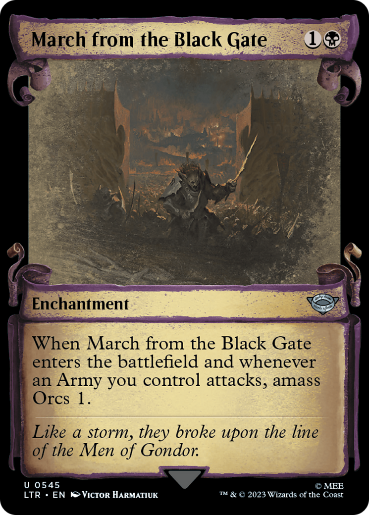 March from the Black Gate (LTR-545) - The Lord of the Rings: Tales of Middle-earth: (Showcase) - Premium MTG Single from Wizards of the Coast - Just $0.08! Shop now at Game Crave Tournament Store