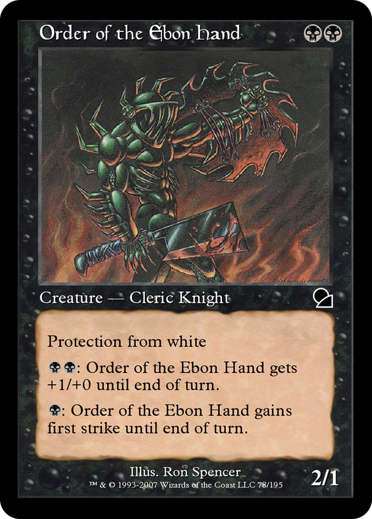 Order of the Ebon Hand (ME1-078) - Masters Edition - Premium MTG Single from Wizards of the Coast - Just $0! Shop now at Game Crave Tournament Store