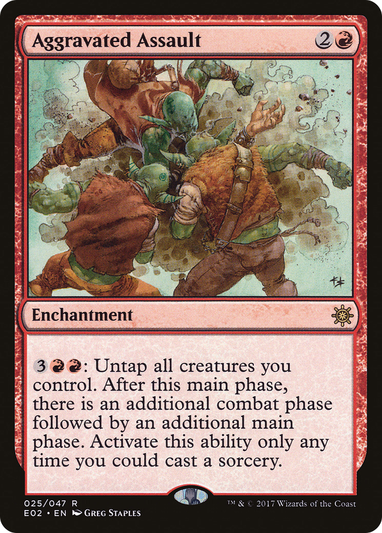 Aggravated Assault (E02-025) - Explorers of Ixalan - Premium MTG Single from Wizards of the Coast - Just $3.22! Shop now at Game Crave Tournament Store