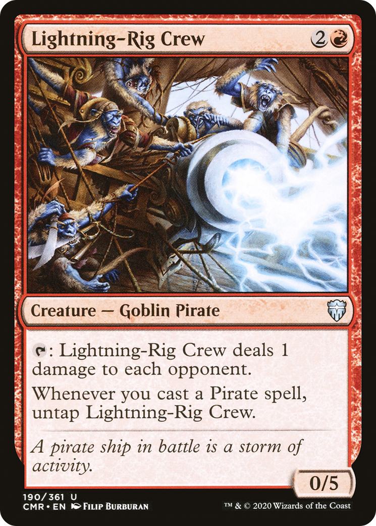 Lightning-Rig Crew (CMR-190) - Commander Legends - Premium MTG Single from Wizards of the Coast - Just $0.25! Shop now at Game Crave Tournament Store