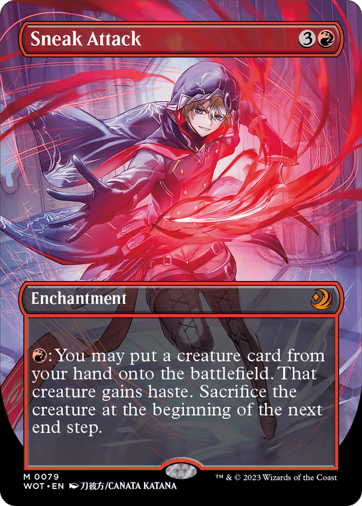 Sneak Attack (WOT-079) - Wilds of Eldraine: Enchanting Tales (Borderless) - Premium MTG Single from Wizards of the Coast - Just $1.52! Shop now at Game Crave Tournament Store