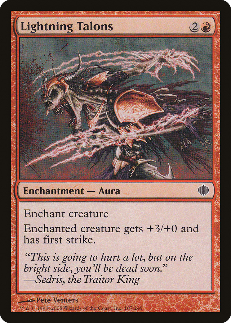 Lightning Talons (ALA-107) - Shards of Alara - Premium MTG Single from Wizards of the Coast - Just $0.25! Shop now at Game Crave Tournament Store