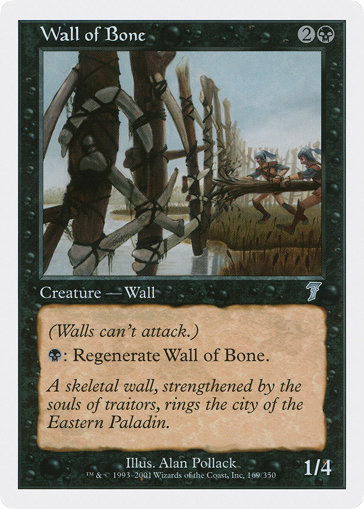 Wall of Bone (7ED-169) - Seventh Edition - Premium MTG Single from Wizards of the Coast - Just $0.25! Shop now at Game Crave Tournament Store