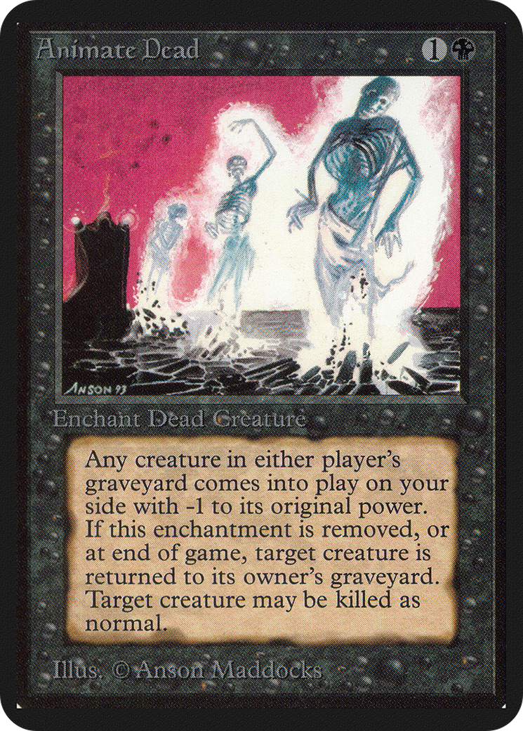 Animate Dead (LEA-092) - Limited Edition Alpha - Premium MTG Single from Wizards of the Coast - Just $144! Shop now at Game Crave Tournament Store