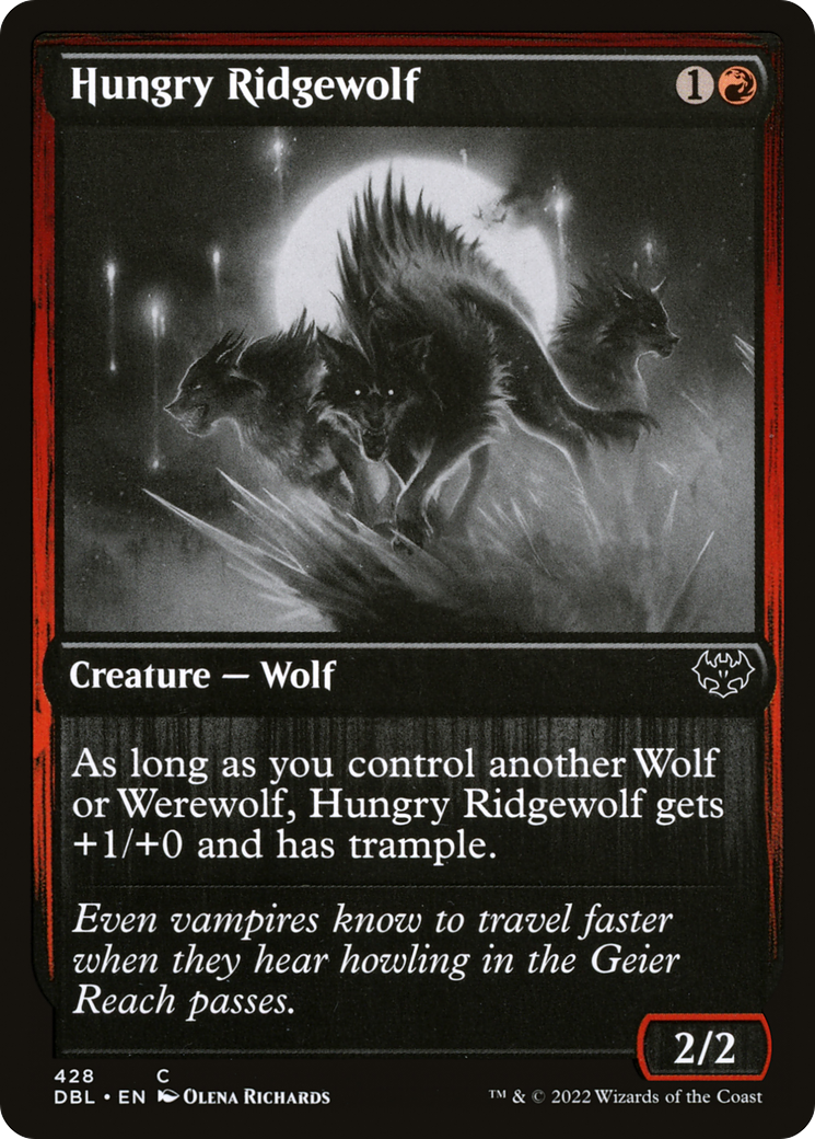 Hungry Ridgewolf (DBL-428) - Innistrad: Double Feature - Premium MTG Single from Wizards of the Coast - Just $0.08! Shop now at Game Crave Tournament Store