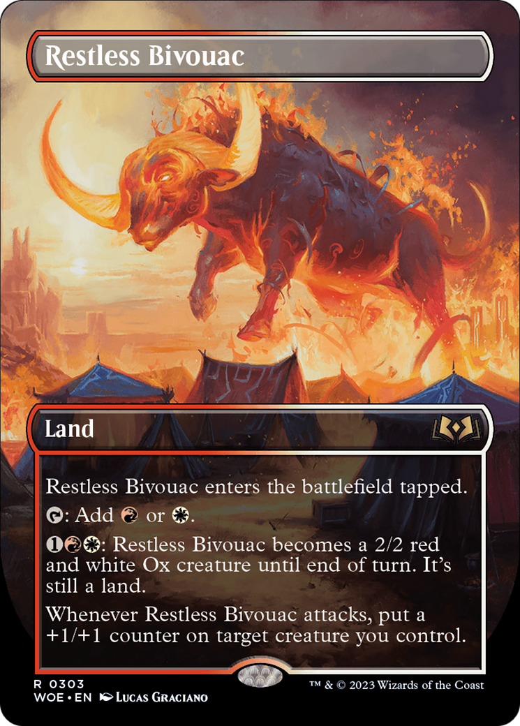 Restless Bivouac (WOE-303) - Wilds of Eldraine (Borderless) Foil - Premium MTG Single from Wizards of the Coast - Just $0.15! Shop now at Game Crave Tournament Store