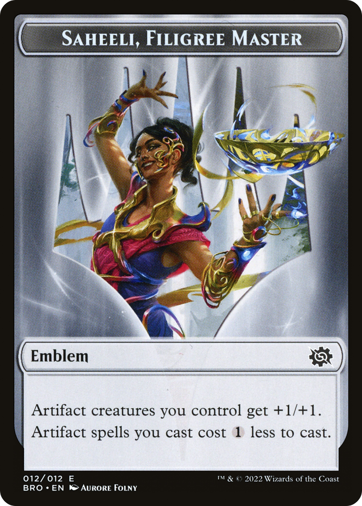 Saheeli, Filigree Master Emblem (TBRO-012) - The Brothers' War Tokens Foil - Premium MTG Single from Wizards of the Coast - Just $0! Shop now at Game Crave Tournament Store