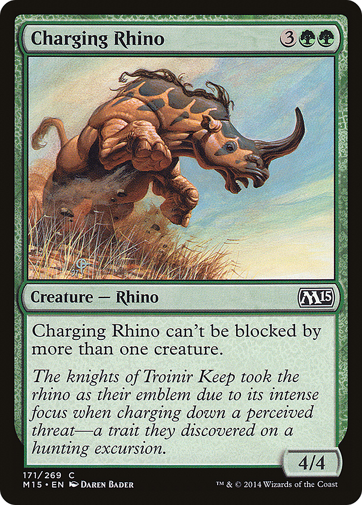 Charging Rhino (M15-171) - Magic 2015 - Premium MTG Single from Wizards of the Coast - Just $0.08! Shop now at Game Crave Tournament Store