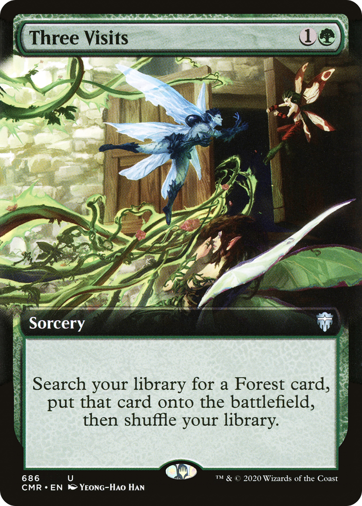 Three Visits (CMR-686) - Commander Legends: (Extended Art) - Premium MTG Single from Wizards of the Coast - Just $13! Shop now at Game Crave Tournament Store