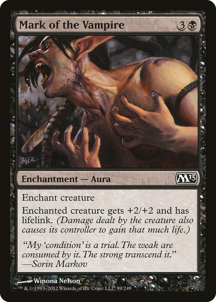Mark of the Vampire (M13-099) - Magic 2013 Foil - Premium MTG Single from Wizards of the Coast - Just $0.39! Shop now at Game Crave Tournament Store
