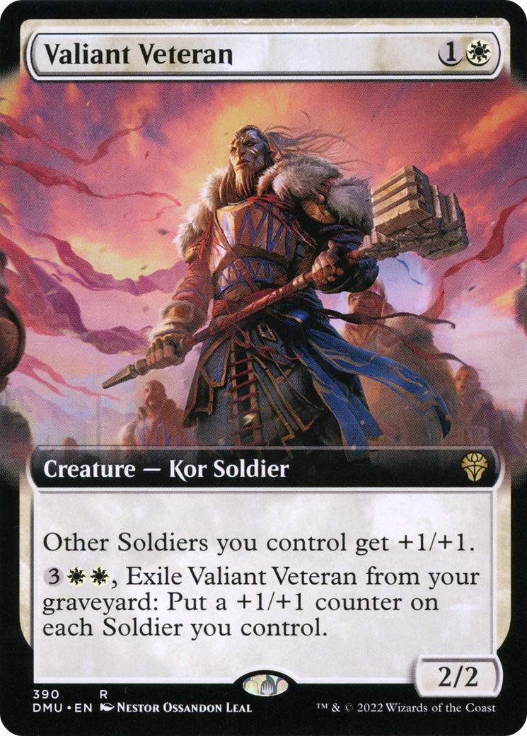 Valiant Veteran (DMU-390) - Dominaria United: (Extended Art) - Premium MTG Single from Wizards of the Coast - Just $0.30! Shop now at Game Crave Tournament Store