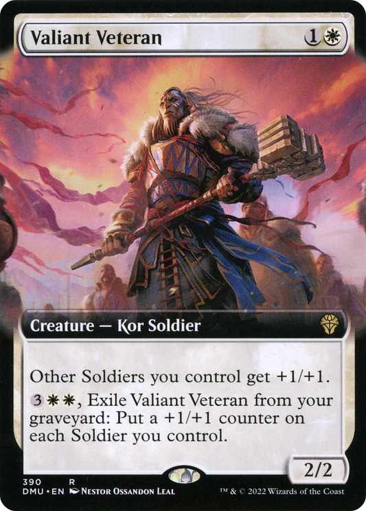 Valiant Veteran (DMU-390) - Dominaria United: (Extended Art) - Premium MTG Single from Wizards of the Coast - Just $0.30! Shop now at Game Crave Tournament Store