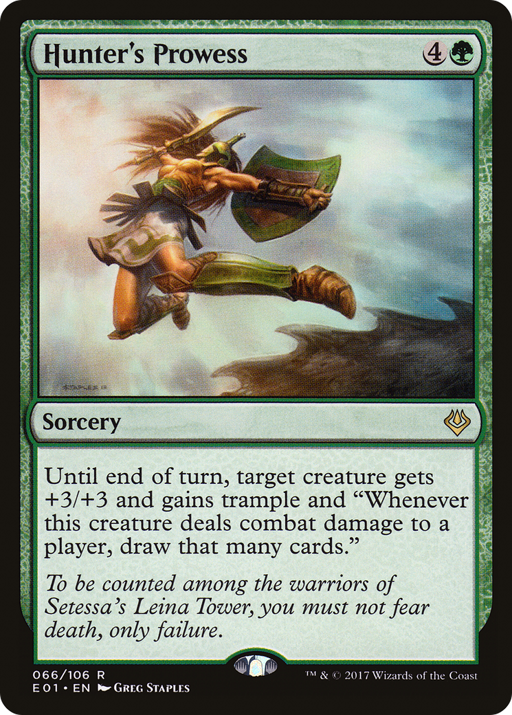 Hunter's Prowess (E01-066) - Archenemy: Nicol Bolas - Premium MTG Single from Wizards of the Coast - Just $0.11! Shop now at Game Crave Tournament Store