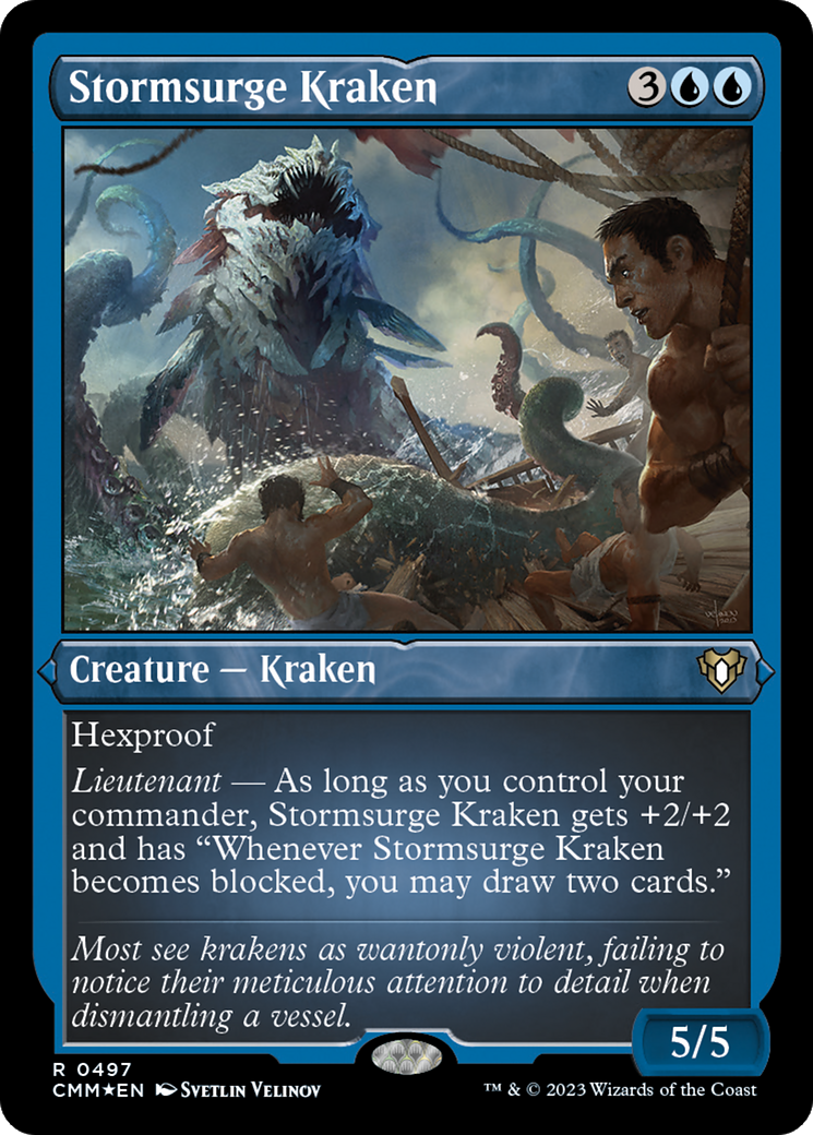 Stormsurge Kraken (CMM-497) - Commander Masters Etched Foil - Premium MTG Single from Wizards of the Coast - Just $1.21! Shop now at Game Crave Tournament Store