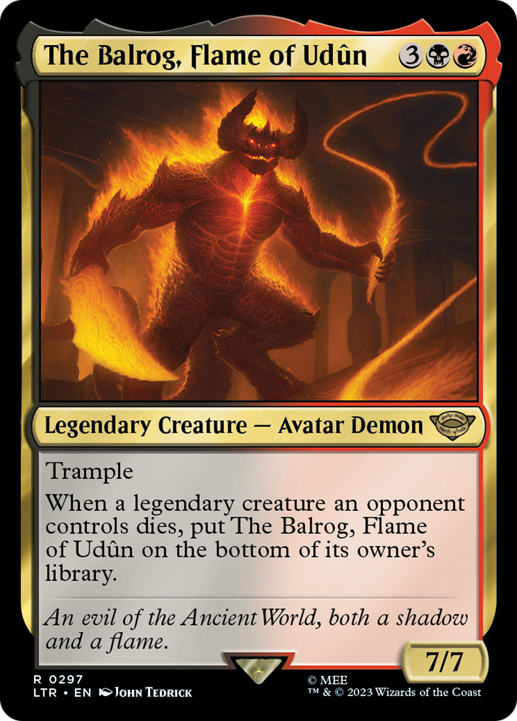 The Balrog, Flame of Udûn (LTR-297) - The Lord of the Rings: Tales of Middle-earth - Premium MTG Single from Wizards of the Coast - Just $0.08! Shop now at Game Crave Tournament Store