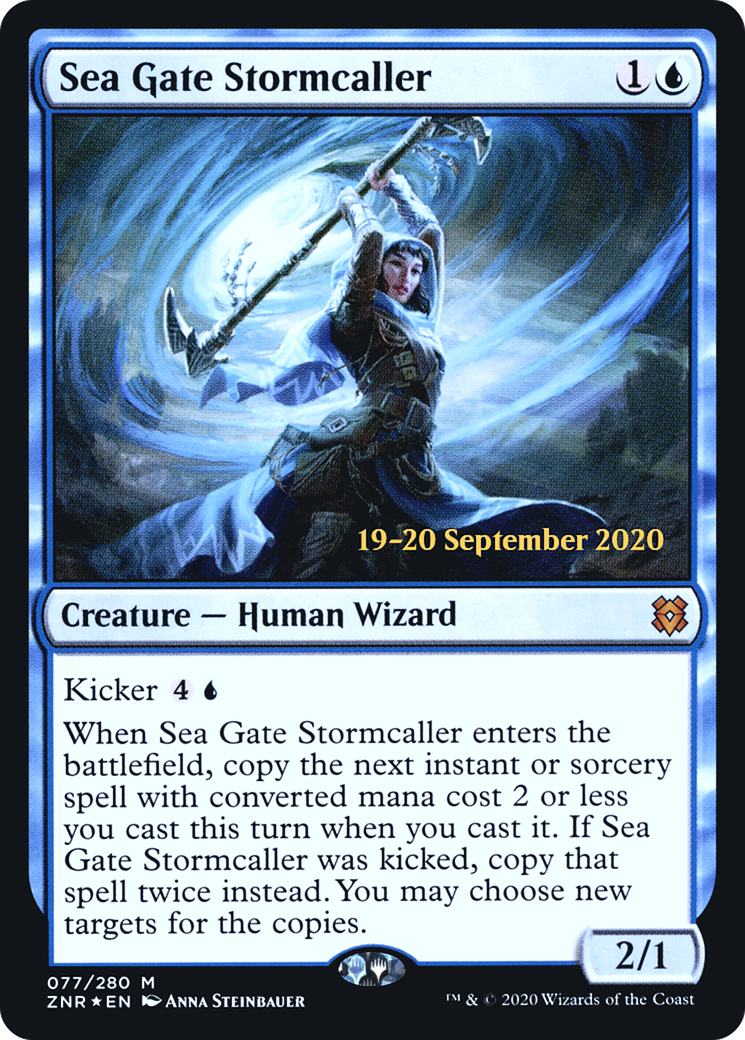 Sea Gate Stormcaller (PZNR-77S) - Zendikar Rising Promos Foil - Premium MTG Single from Wizards of the Coast - Just $0.21! Shop now at Game Crave Tournament Store