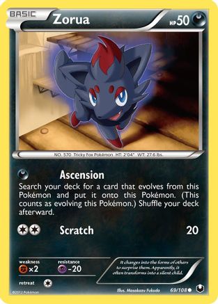 Zorua 69/108 - Dark Explorers - Premium Pokemon Single from Nintendo - Just $1.03! Shop now at Game Crave Tournament Store