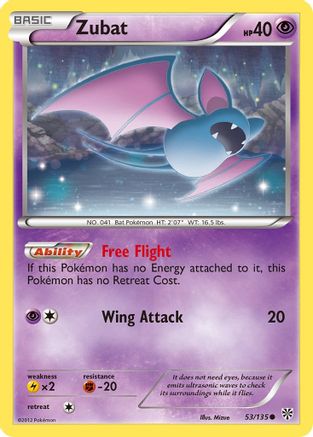 Zubat 53/135 - Plasma Storm - Premium Pokemon Single from Nintendo - Just $0.32! Shop now at Game Crave Tournament Store