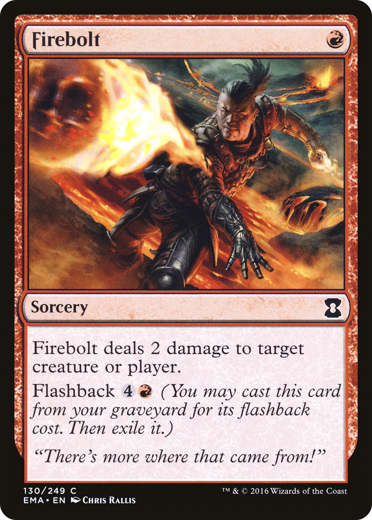 Firebolt (EMA-130) - Eternal Masters Foil - Premium MTG Single from Wizards of the Coast - Just $0.25! Shop now at Game Crave Tournament Store